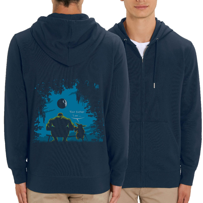 Sweat homme zippé à capuche coton bio bleu marine Hulk Father (Trabe,Humour,Films/Séries,Star Wars)