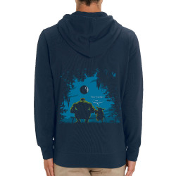 Sweat homme zippé à capuche coton bio bleu marine Hulk Father (Trabe,Humour,Films/Séries,Star Wars)