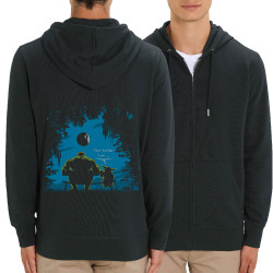 Sweat homme zippé à capuche coton bio noir Hulk Father (Trabe,Humour,Films/Séries,Star Wars)
