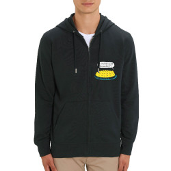 Sweat homme zippé à capuche coton bio noir Ça veut dire quoi thermostat 7 (Ted Boundy,Animaux,Humour,Fruits & Légumes)