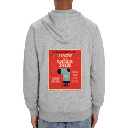 Sweat homme zippé à capuche coton bio gris chiné Le mystère de la chaussette (Alex Kidd,Humour)