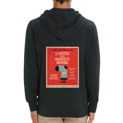 Sweat homme zippé à capuche coton bio noir Le mystère de la chaussette (Alex Kidd,Humour)
