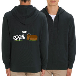 Sweat homme zippé à capuche coton bio noir Viking (Gondrax,Animaux,Humour)