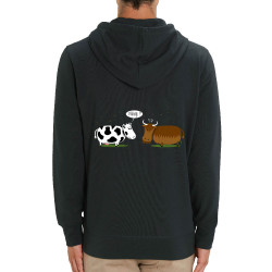Sweat homme zippé à capuche coton bio noir Viking (Gondrax,Animaux,Humour)