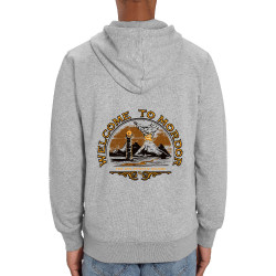 Sweat homme zippé à capuche coton bio gris chiné Welcome to Mordor (Le Duc,Films/Séries)
