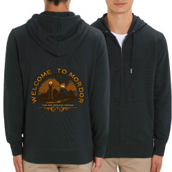 Sweat homme zippé à capuche coton bio noir Welcome to Mordor (Le Duc,Films/Séries)