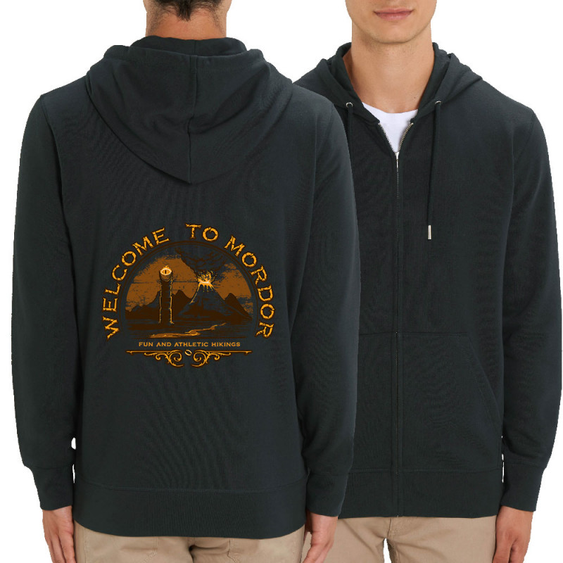 Sweat homme zippé à capuche coton bio noir Welcome to Mordor (Le Duc,Films/Séries)