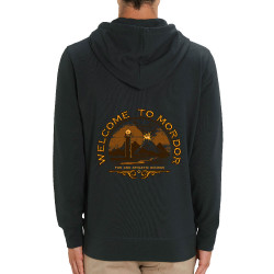 Sweat homme zippé à capuche coton bio noir Welcome to Mordor (Le Duc,Films/Séries)