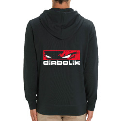 Sweat homme zippé à capuche coton bio noir Diabolik - Heros (Diabolik)