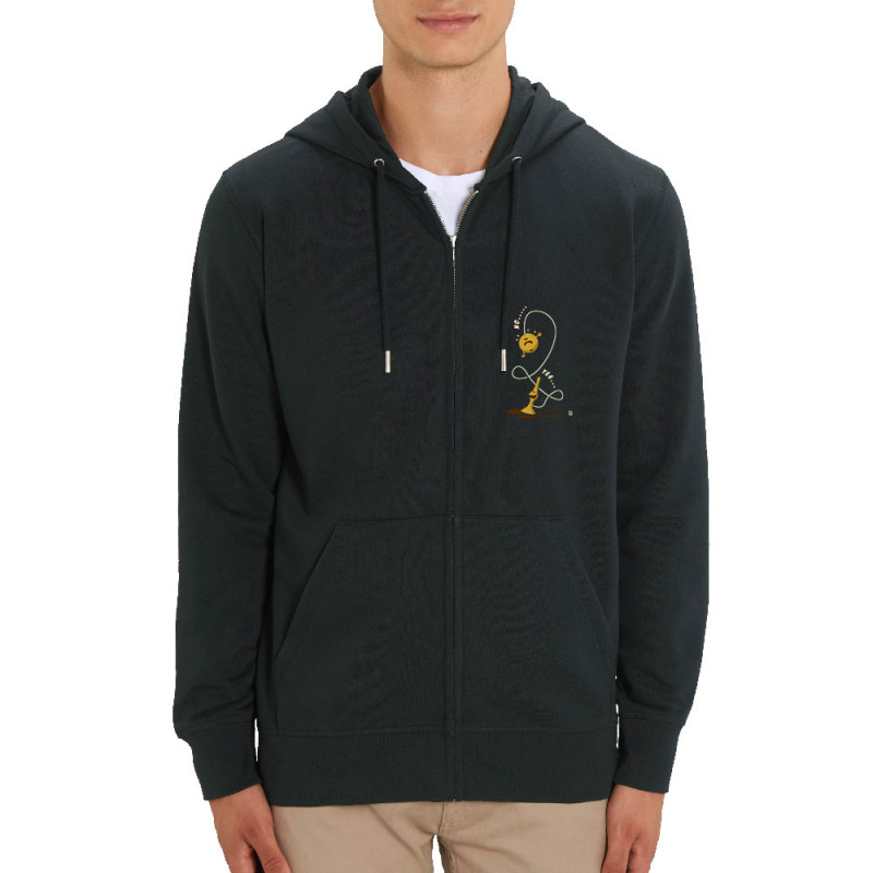 Sweat homme zippé à capuche coton bio noir Bilboquet (Trabe,Humour)