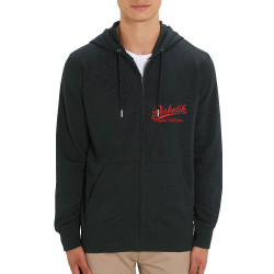 Sweat homme zippé à capuche coton bio noir Diabolik - Punisher (Diabolik,Têtes de morts)