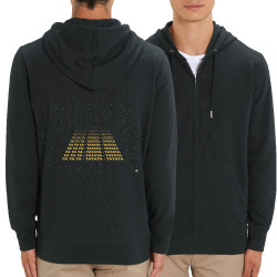 Sweat homme zippé à capuche coton bio noir Tatata Tatata Tatata (Trabe,Humour,Films/Séries,Star Wars)