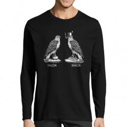 T-shirt homme manches longues noir Faucon Vraicon (Gondrax,Les Bébêtes,Humour,Animaux,Humour)