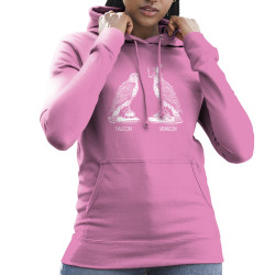 Sweat femme à capuche rose Faucon Vraicon (Gondrax,Les Bébêtes,Humour,Animaux,Humour)