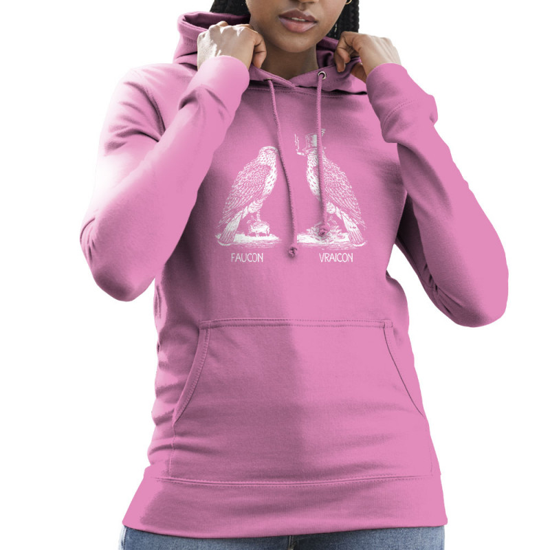 Sweat femme à capuche rose Faucon Vraicon (Gondrax,Les Bébêtes,Humour,Animaux,Humour)