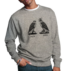 Sweat homme col rond gris chiné Faucon Vraicon (Gondrax,Les Bébêtes,Humour,Animaux,Humour)
