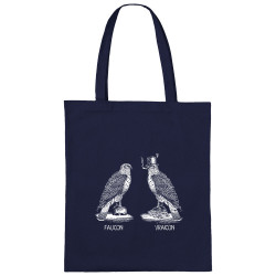 Sac shopping en toile bleu marine Faucon Vraicon (Gondrax,Les Bébêtes,Humour,Animaux,Humour)