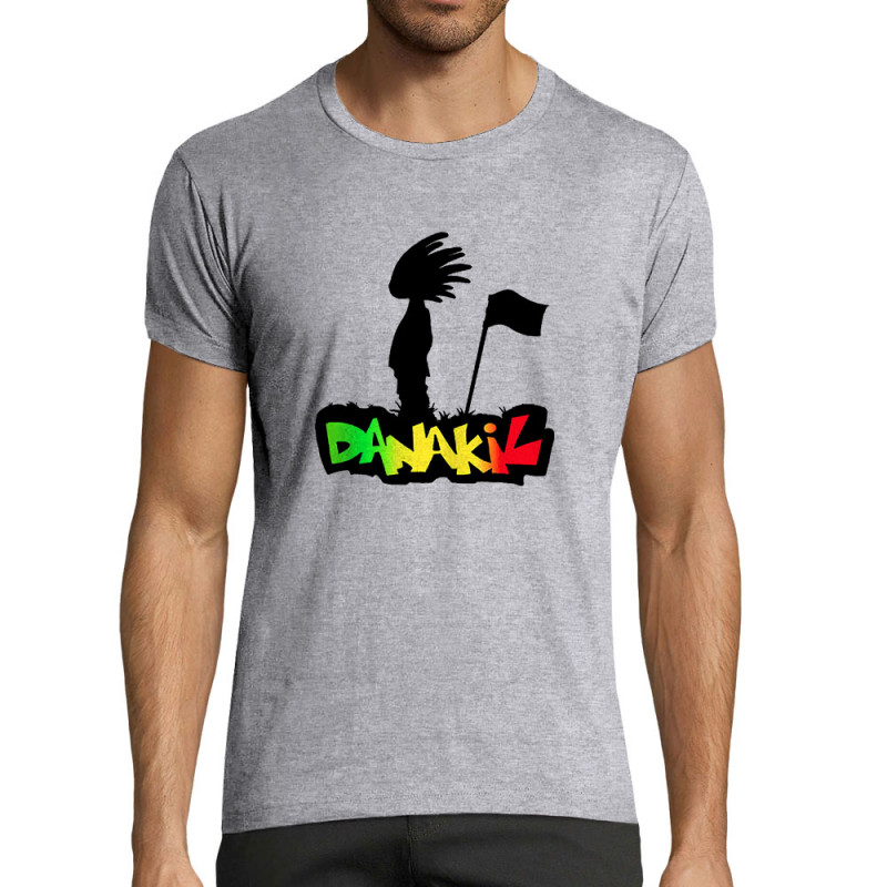 T-shirt homme fit gris chiné Danakil - Silhouette Flag (Danakil,Reggae)