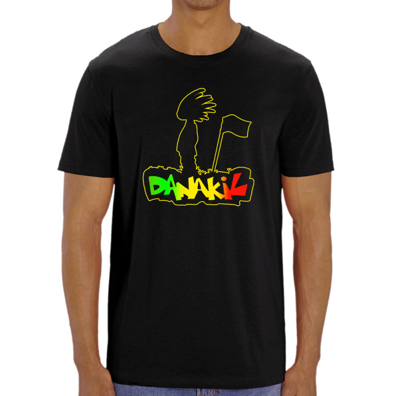 T-shirt homme coton bio noir Danakil - Silhouette Flag (Danakil,Reggae)