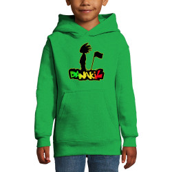 Sweat enfant à capuche vert prairie Danakil - Silhouette Flag (Danakil,Reggae)