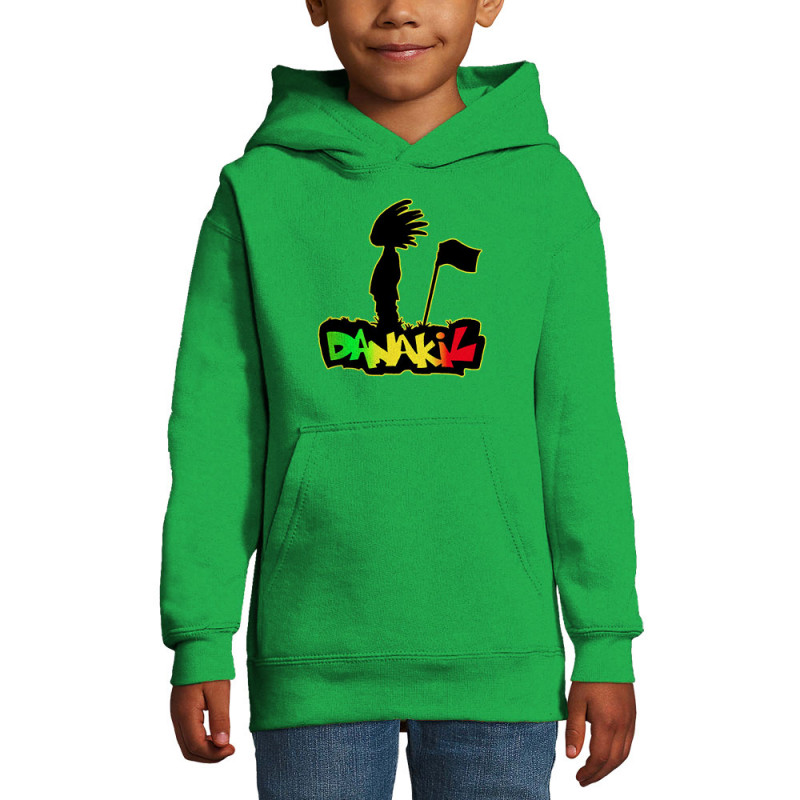 Sweat enfant à capuche vert prairie Danakil - Silhouette Flag (Danakil,Reggae)
