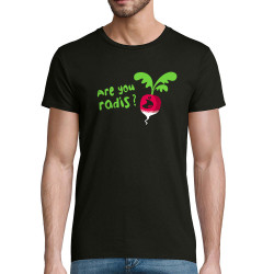 T-shirt homme coton bio noir Are You Radis (Ted Boundy,Fruits & Légumes,Humour)