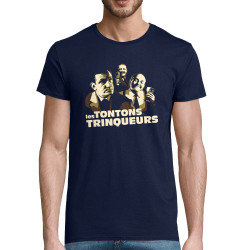 T-shirt homme coton bio bleu marine Les Tontons Trinqueurs (Trabe,Humour,Alcool,Les Tontons Flingueurs,Détournements)
