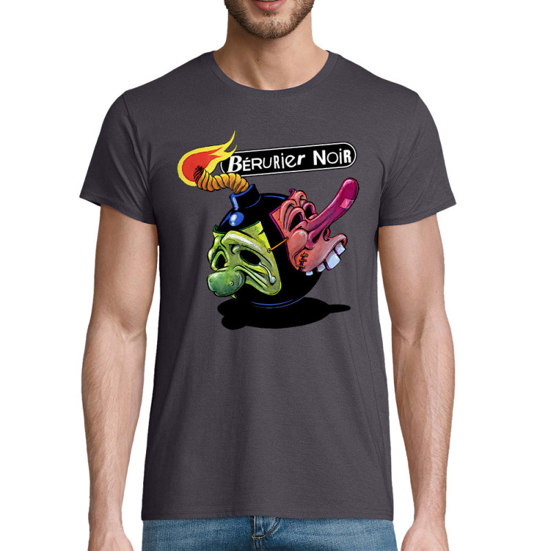 T-shirt homme coton bio gris souris Bérurier Noir - Bombe (Bérurier Noir,Laul)