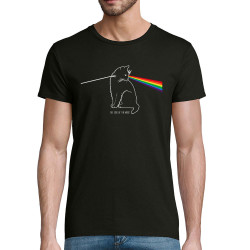 T-shirt homme coton bio noir Cat Side of the Moon (Gondrax,Animaux,Humour,Chats)