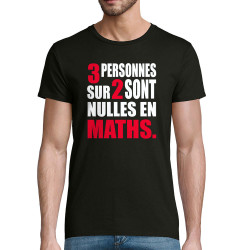T-shirt homme coton bio noir 3 personnes sur 2 (Franck,Humour,Slogans Débiles,Des chiffres et des lettres,Devoirs de vacances)