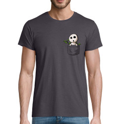 T-shirt homme coton bio gris souris Kondamas Pocket (Le Duc,Films/Séries,Manga Kawaï japan)