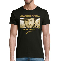 T-shirt homme coton bio noir Toi tu creuses (Films/Séries)