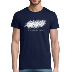 T-shirt homme coton bio bleu marine Pas de marque merci (Slogans Débiles,Humour)