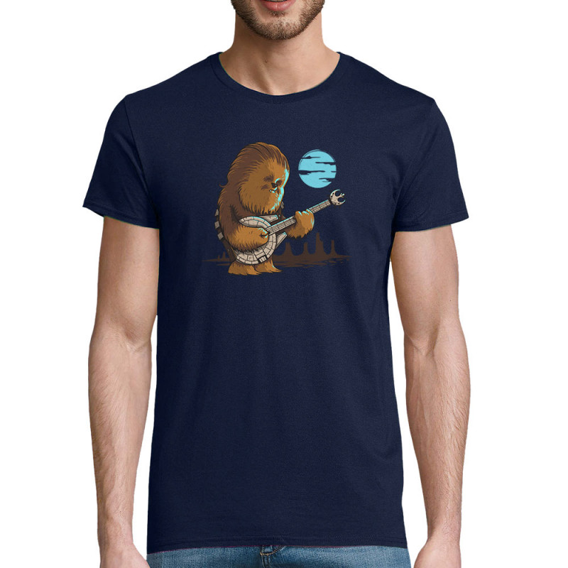 T-shirt homme coton bio bleu marine Chewbacca Blues (Le Duc,Films/Séries,Star Wars)