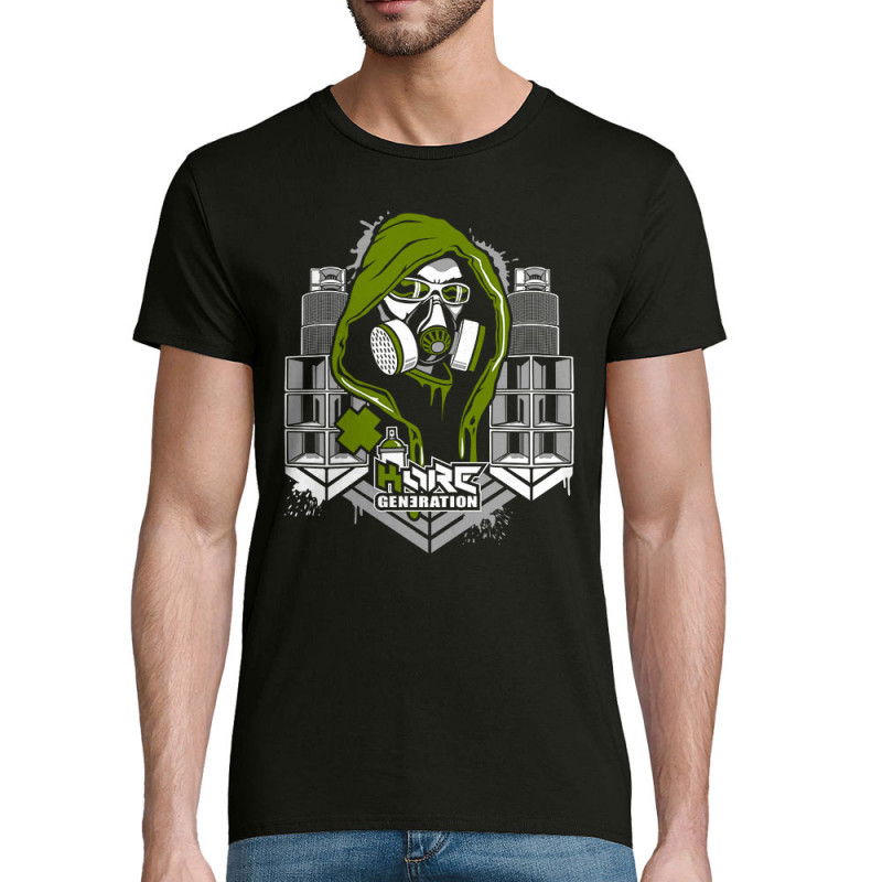 T-shirt homme coton bio noir Kore Generation (E Cone,teufeur)