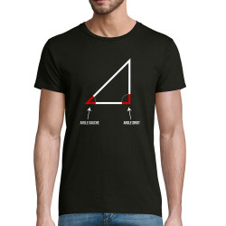 T-shirt homme coton bio noir Angle droit (Gondrax,Humour,Devoirs de vacances)