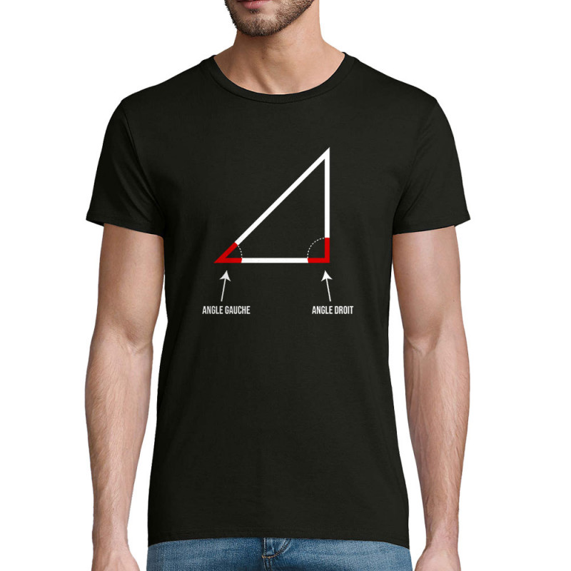 T-shirt homme coton bio noir Angle droit (Gondrax,Humour,Devoirs de vacances)