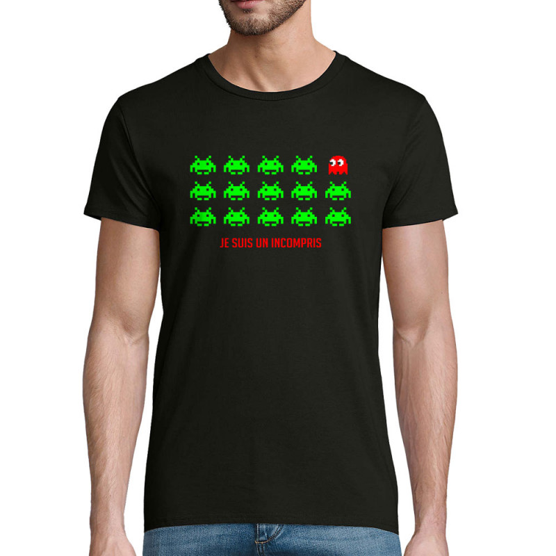 T-shirt homme coton bio noir Je suis un incompris (Jeux Vidéo / Geek,Humour)