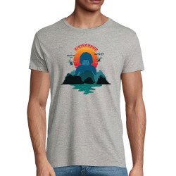 T-shirt homme coton bio gris chiné Kiking Kong (Ptit Mytho,Animaux,Films/Séries)