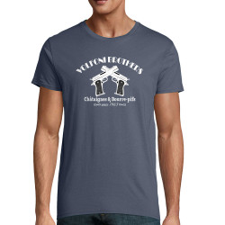 T-shirt homme coton bio bleu denim Volfoni Brothers (Andy,Films/Séries,Les Tontons Flingueurs)