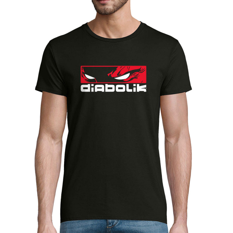 T-shirt homme coton bio noir Diabolik - Heros (Diabolik)