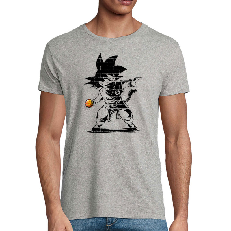 T-shirt homme coton bio gris chiné Dragon Ball Revolution (Films/Séries,Manga Kawaï japan,Détournements)