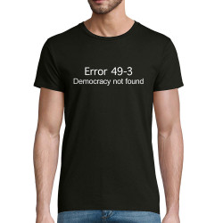 T-shirt homme coton bio noir Error 49-3 (Gondrax,Slogans engagés)