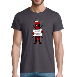 T-shirt homme coton bio gris souris Deadpool - Not Today (Le Duc,Films/Séries)