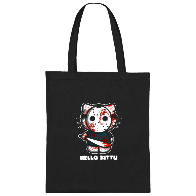 Sac shopping en toile noir Hello Kittu (Blacksquare,Films/Séries,Humour,Manga Kawaï japan,Chats)