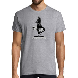Tee-shirt homme gris chiné Partir en cacahuète (Blacksquare,Humour,Partir en …)
