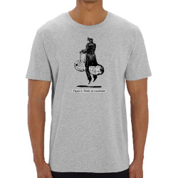 T-shirt homme coton bio gris chiné Partir en cacahuète (Blacksquare,Humour,Partir en …)