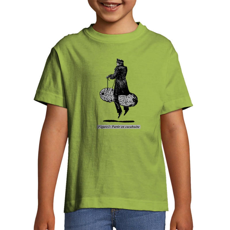 T-shirt enfant vert pomme Partir en cacahuète (Blacksquare,Humour,Partir en …)