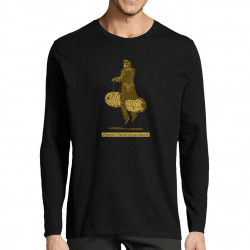 T-shirt homme manches longues noir Partir en cacahuète (Blacksquare,Humour,Partir en …)