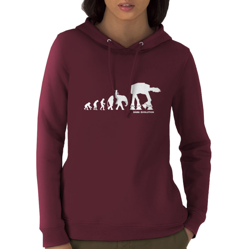 Sweat femme à capuche coton bio bordeaux Dark Evolution (Gondrax,Films/Séries,Evolution,Star Wars)